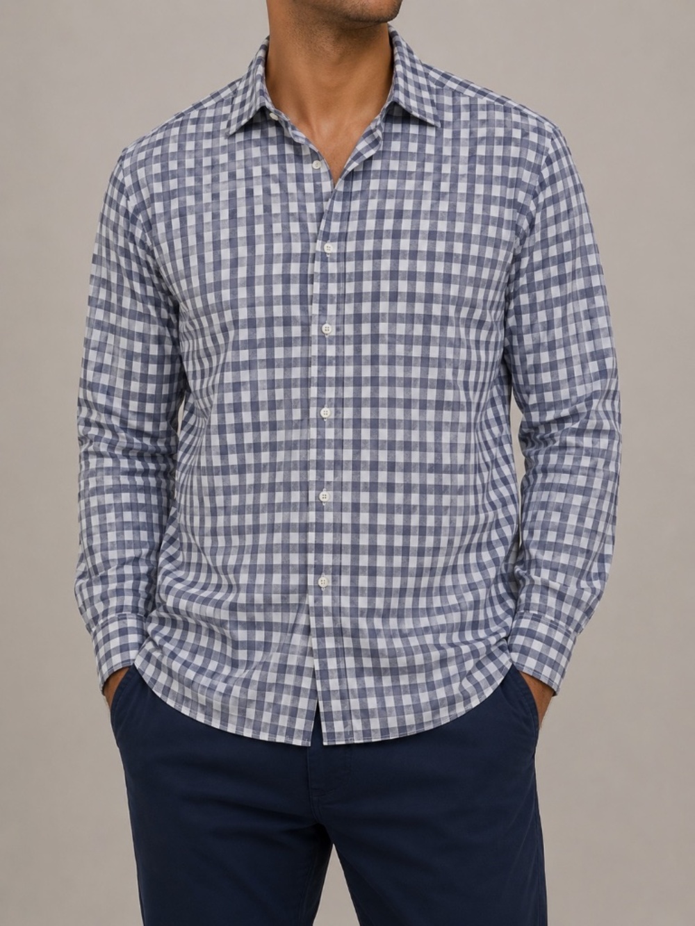 Hugo Boss gingham button down shirt, size 39 15 1/2